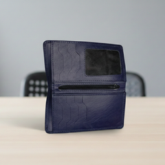 Midnight Blue Handcrafted Genuine Leather Bifold Wallet