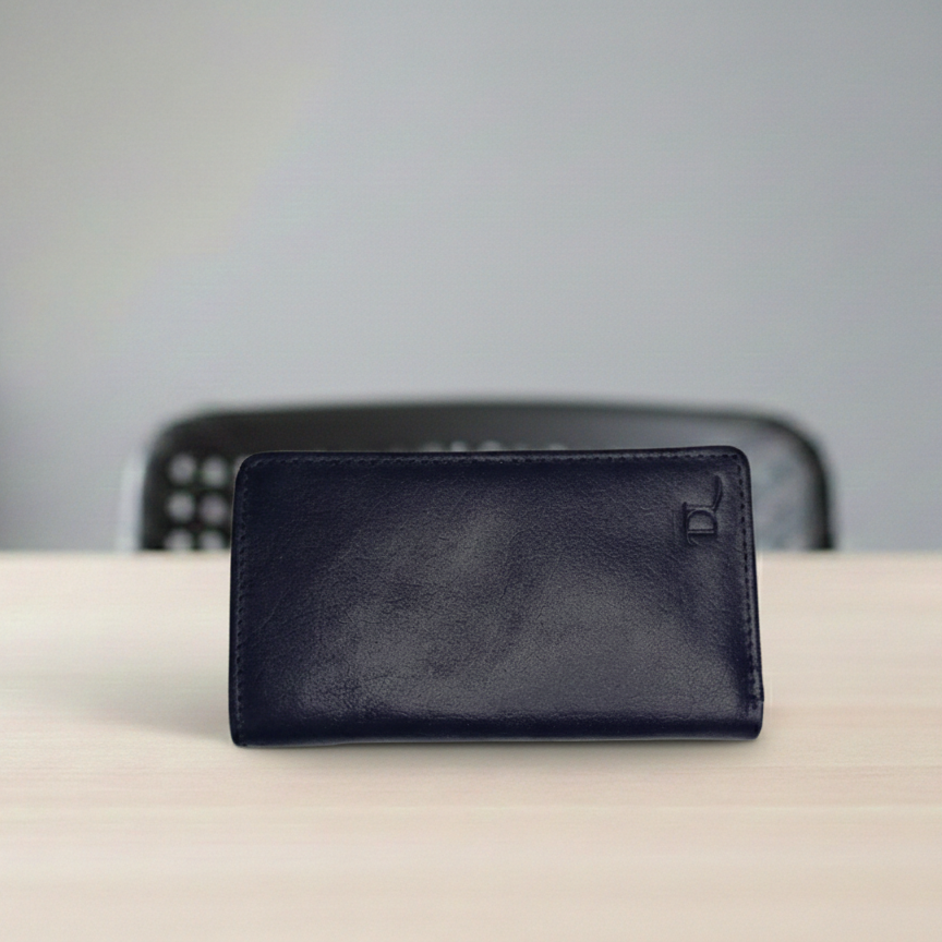 Midnight Blue  Genuine Leather Bifold Wallet