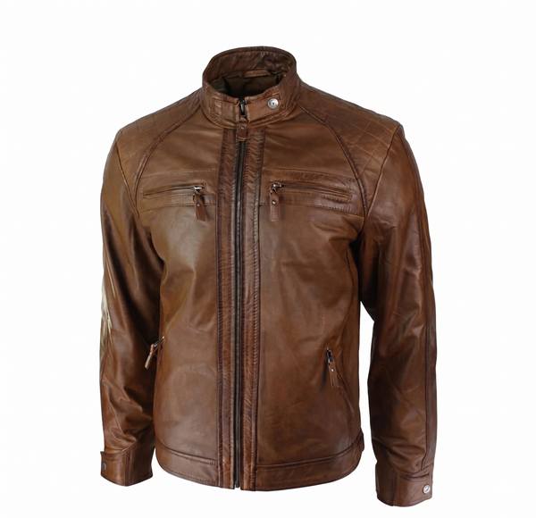 Men's Brown Leather Fashion Jacket