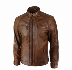Men's Brown Leather Fashion Jacket