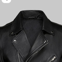 Men's Black Quilted Leather Biker Jacket