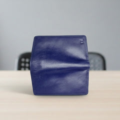Midnight Blue Handcrafted Genuine Leather Bifold Wallet